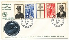 Frankreich 1971 Ersttagsbrief General de Gaulle Michel Nr. 1772-75