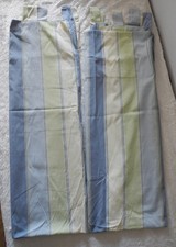 2 Schlaufenschals Vorhangschals Vorhänge Canvas Optik 140x245 cm blau grün beige