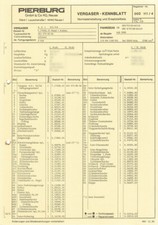 Einstelldaten Datenblatt