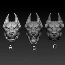 Unpainted dobermann dog - 1/12,
