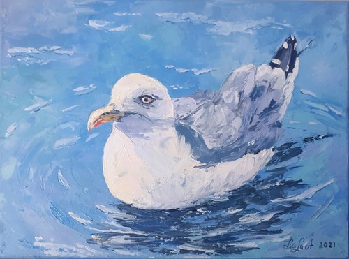 Möwe meer ölgemälde - meer,