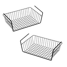 Unterregalkorb 2er Set 40x26 cm - schwarz - Unter Schrank Regal Boden Hänge Korb