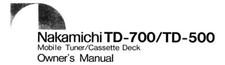 Bedienungsanleitung-Operating Instructions für Nakamichi TD-500,TD-700 