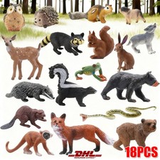 18PCS Dschungel Zoo Tiere Figuren, Safari Tierfiguren Spielzeug, Wald Tierfig DE