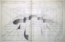 Kupferstich, Geometrische Figur, H. Vredeman de Vries/H.Hondius,1606,Perspektive