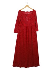 Miusol Damen Spitzen Maxikleid Abendkleid Rot Gr. 44/XXL Elegant