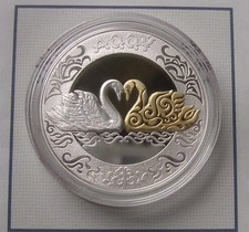 KASACHSTAN  🇰🇿 500 TENGE - "SCHWAN" - 2021, DIAMANT,GOLD SILBER Ag 925.