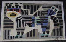 Heinz Friedrich Kirchner 1926-2000, Getigerte Katze, Gouache, um 1960