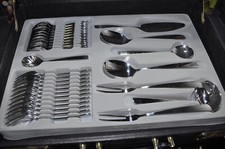  Besteck 67teilig für 12 Personen Edelstahl Rostfrei 18/10 mit  Koffer Schloss
