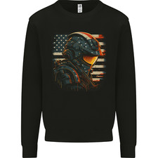 Futuristic USA Space Pilot Astronaut Herren Sweatshirt Pullover