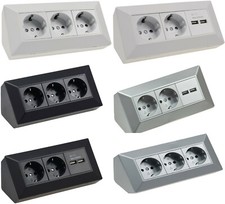 Steckdosenblock Aufbau-Montage USB Schalter Verteiler Verteilerdose