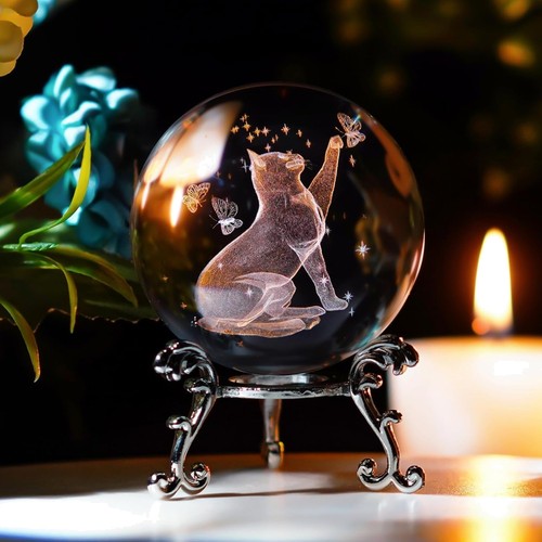 Kristallball katze - kristallball, 3d