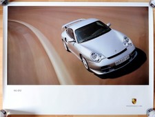 Porsche Werbe Plakat Poster zur Markteinführung des ersten 996 Porsche 911 GT2