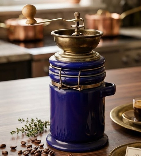 Vintage kaffeemühle blau - vintage,
