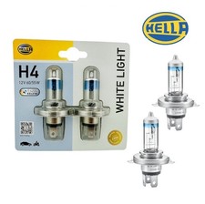 2x Hella WHITE Light H4 4200K Halogen Scheinwerfer Lampe 12V weißer Xenon-Look