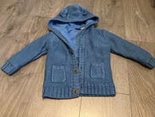 Jacke, Strickjacke, Fleece gefüttert, Gr. 86/92, blau