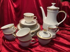 Kaffeeservice Porzellan * Mitterteich Bavaria * 6 Personen * blau-goldener Rand