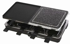 Suntec Raclette für 8 Personen Naturstein Party Tischgrill 8 Pfännchen 1400W