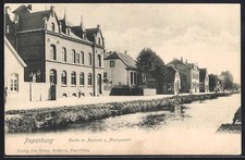 Ansichtskarte Papenburg, Postamt, Amtsgericht, Kanalpartie 