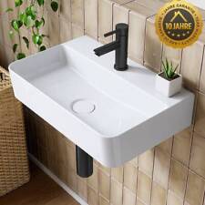 Hänge oder Aufsatzwaschbecken Keramik klein Waschtisch mit Hahnloch für Gäste WC