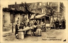 Ak Ostpreußen, Markt, Fleisch