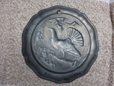 Zinn-Wandteller mit Auerhahnabbildung, ideal für das Jagdzimmer oder?