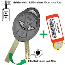 Auto Schlüssel Gehäuse für Mini Cooper R52 R56 R50 R53 Repair-Set Bart fräsen