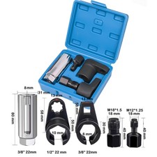 5tlg Lambdasonden Werkzeug Lamdasonde Schlüssel Nüsse Set und Gewindereparatur