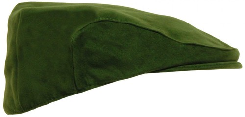 Olivgrüne moleskin flatcap - moleskin,