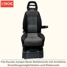 Fiat Ducato Jumper Boxer Beifahrersitz Sitz Einstellungsmöglichkeiten Armlehne