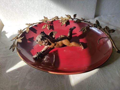 Keramik schale mit zinkguss - keramik,
