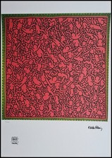 KEITH HARING * Crowd in Red *