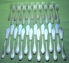 Altes schweres Hotelsilber-Fischbesteck f. 15 Pers.(30 Teile) Gebr. Hepp ca.1930