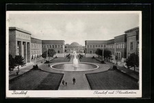 Düsseldorf, Ansichtskarte, Ehrenhof mit Planetarium 1941 