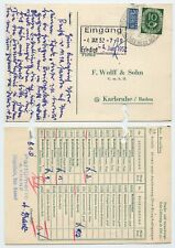 121177 - Postkarte - Ziegenhain 3.1.1953 nach Karlsruhe - F. Wolff & Sohn