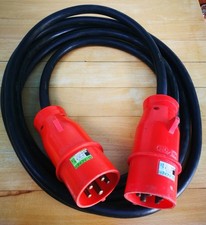 4,50 m Starkstromkabel H07RN-F 5x2,5 (400 V)32 A schwarz, flexibel mit 2xStecker