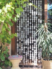 Exotischer Muschelvorhang aus Capiz, Windspiel, Raumteiler, Türvorhang, Wandde