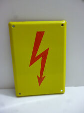 Achtung Hochspannung  Lebensgefahr Original altes Emailschild um 1960