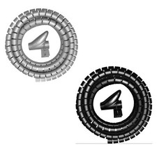 Kopp Kabelschlauch Kabel Organizer Kabelschlange 2,5 - 5m schwarz silber Kopp