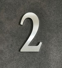 Zahl 2 Metall Edelstahl Zahlen