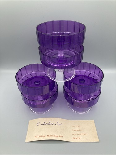 Ddr eisbecher set plastik - set, 6