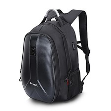 Motorrad Hartschalen Rucksack Carbon II Bagtecs + USB-Anschluss 37L sw gebraucht
