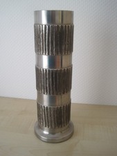 Schöne, schwere Grabvase, Blumenvase aus Edelstahl ca. 31,5 x 8,5 cm