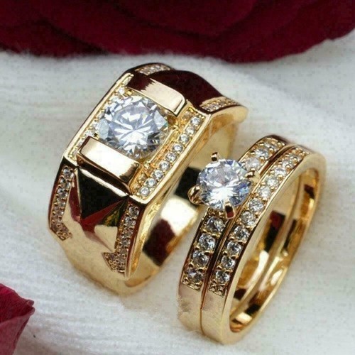 2er damen verlobungsring set - 2er,