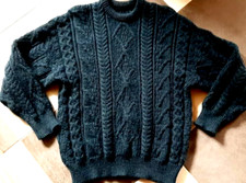 Herren Hergestellt in IRISCH 100 % Reine Wolle Strick Pullover Pulli Smaragd ...