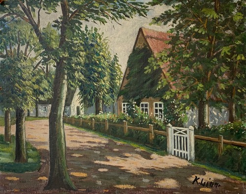 ölbild impressionist haus - Ölbild,