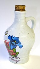 (04034) Schnapskrug Enzian "Gruß aus den Bergen", 13 cm hoch, gebraucht