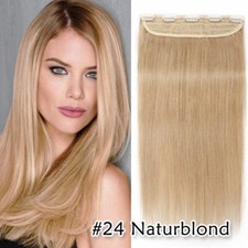 DICK Ein Tressen Clip in 100% Remy Echthaar Extensions Indisches Haarteil Blond