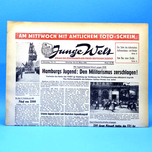 Junge welt 1954 - welt, 23.03.1954