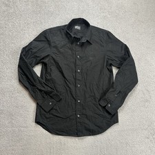 DIESEL Herren Hemd Shirt Gr L Slim Fit Casual Business Logo 30703 Schwarz